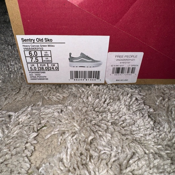 VANS Sentry Old Skool Skater Shoes SZ 7.5 Canvas Green - Picture 6 of 9